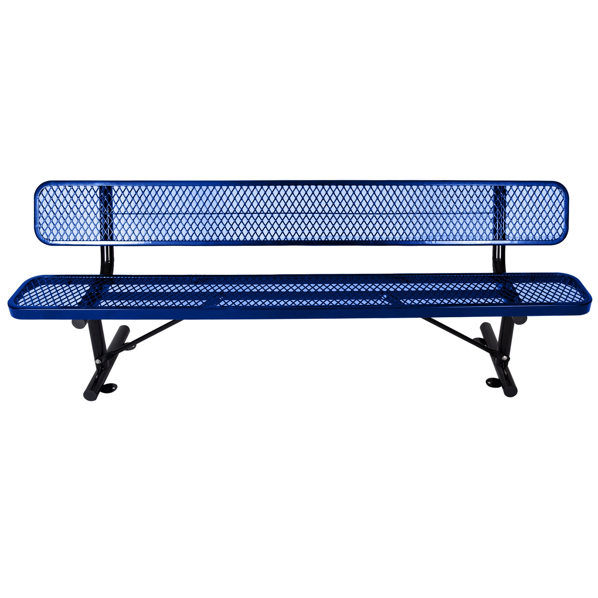 8 ft Outdoor Steel Bench with Backrest