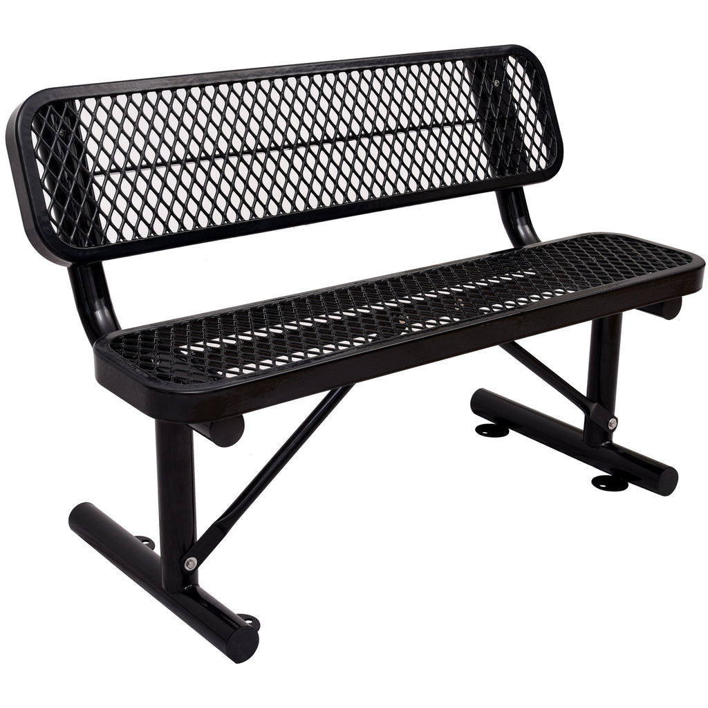 4 Ft. Outdoor Steel Bench With Backrest
