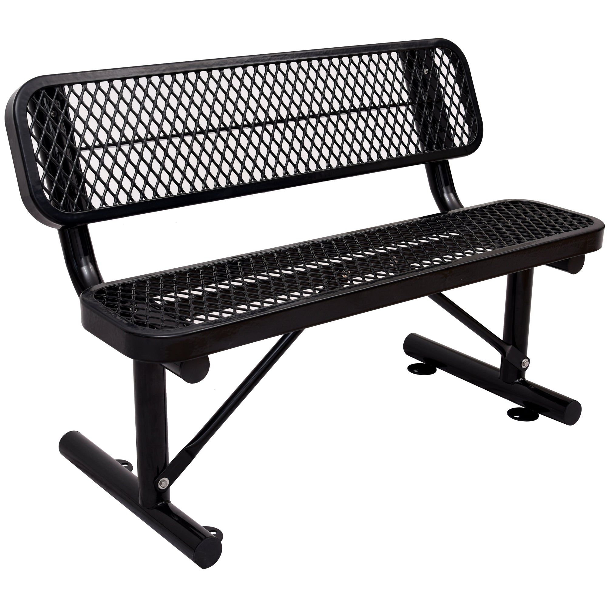 4 Ft. Outdoor Steel Bench With Backrest