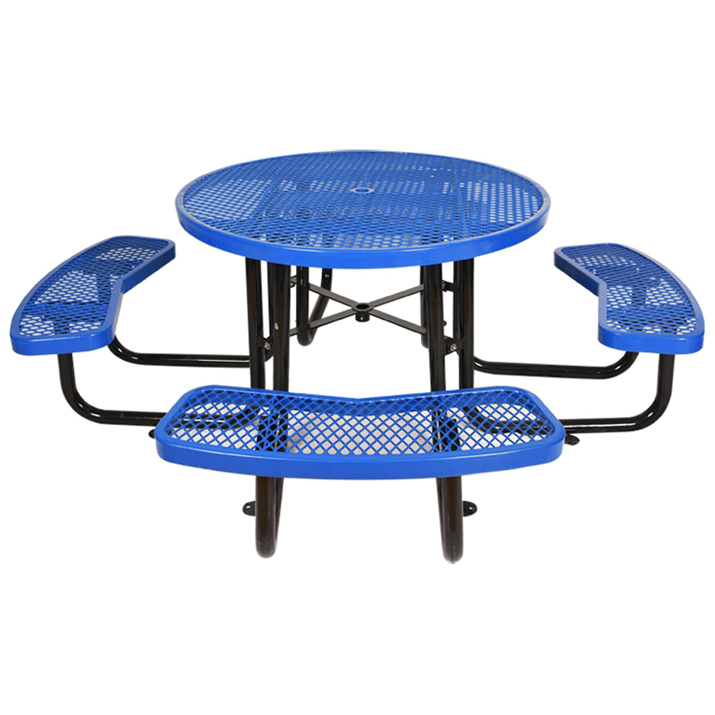 Round Outdoor Steel Picnic Table 46"
