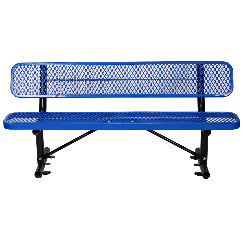 6 ft. Outdoor Steel Bench with Backrest