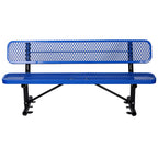 6 ft. Outdoor Steel Bench with Backrest