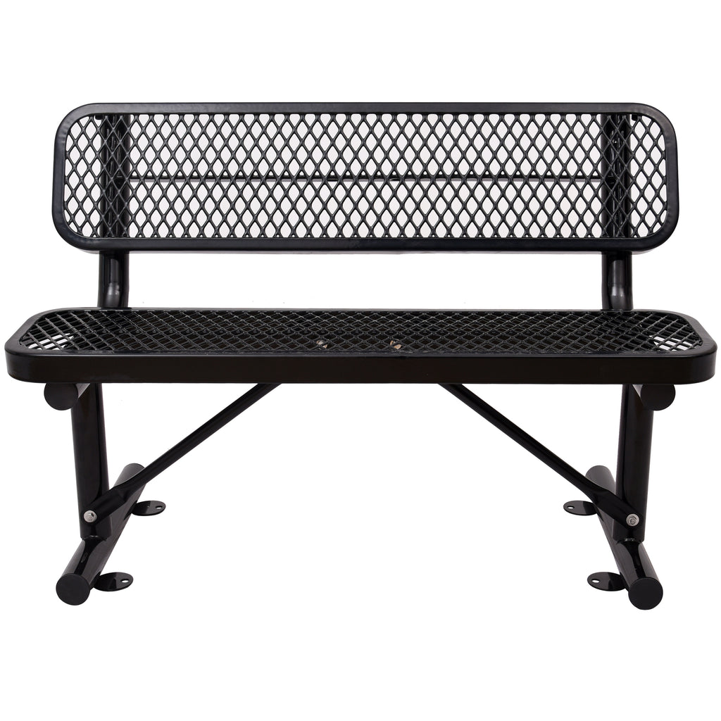 4 Ft. Outdoor Steel Bench With Backrest