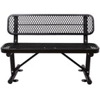 4 Ft. Outdoor Steel Bench With Backrest