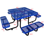 Square Outdoor Steel Picnic Table 46"
