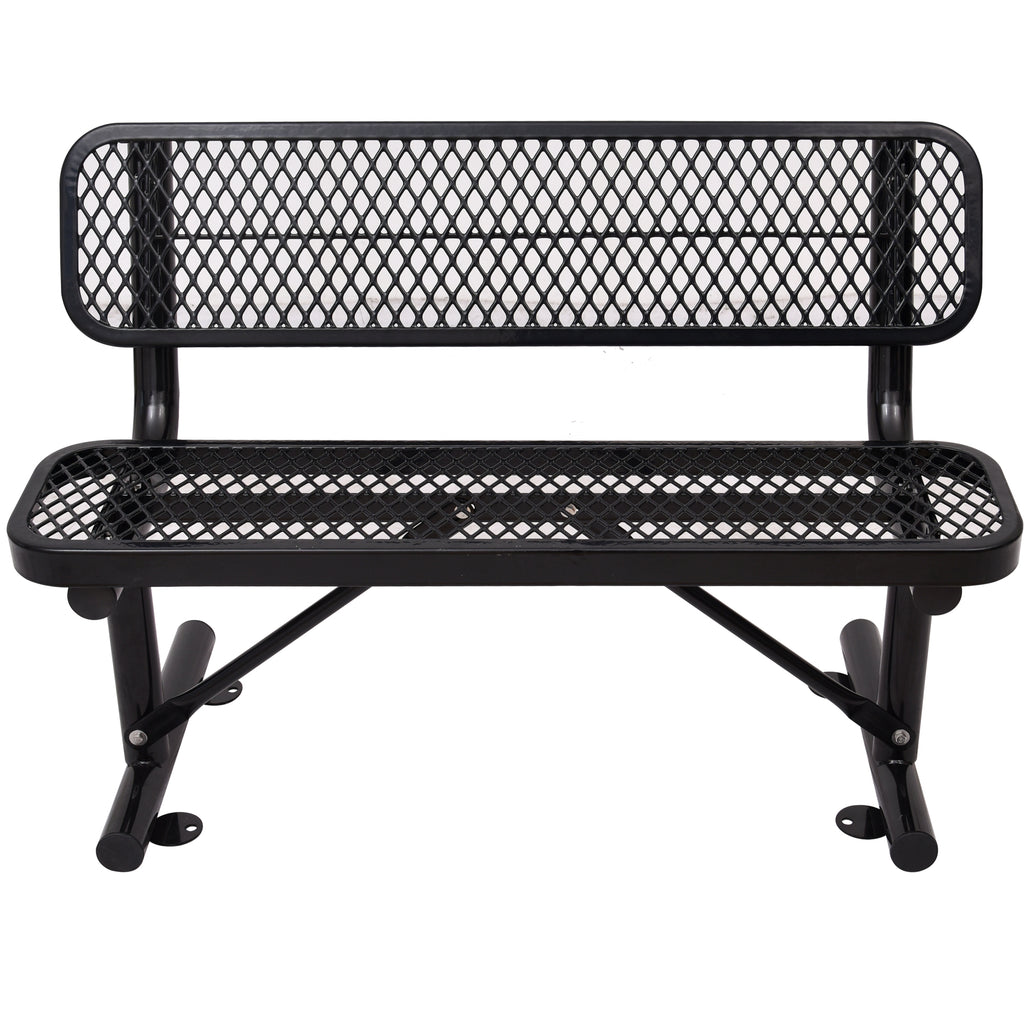 4 Ft. Outdoor Steel Bench With Backrest