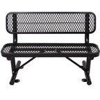 4 Ft. Outdoor Steel Bench With Backrest