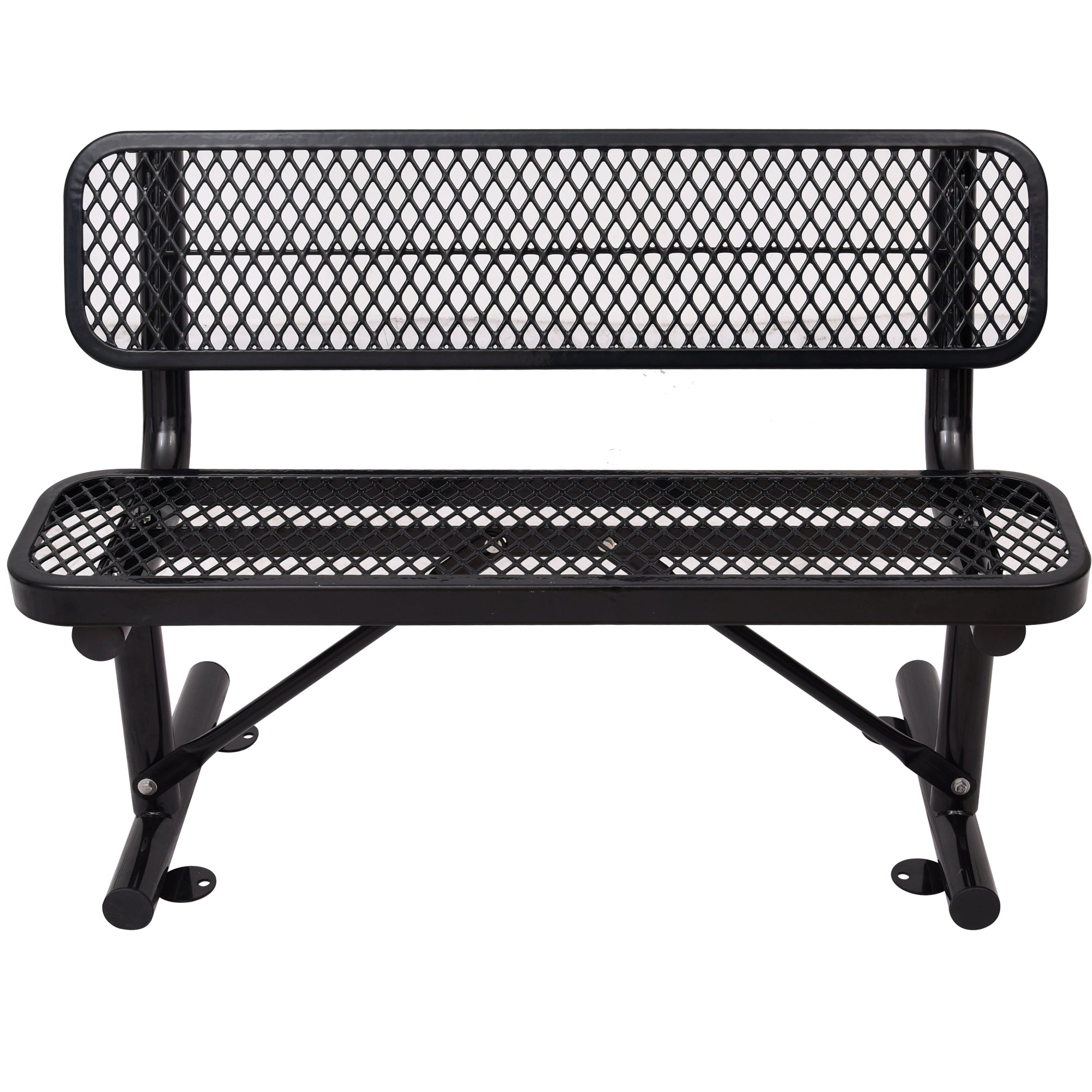 4 Ft. Outdoor Steel Bench With Backrest