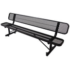 8 ft Outdoor Steel Bench with Backrest