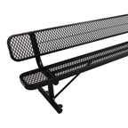 8 ft Outdoor Steel Bench with Backrest