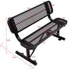 4 Ft. Outdoor Steel Bench With Backrest