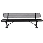 8 ft Outdoor Steel Bench with Backrest