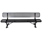 8 ft Outdoor Steel Bench with Backrest