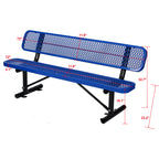 6 ft. Outdoor Steel Bench with Backrest