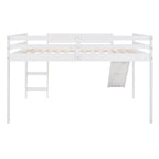 Loft Bed with Slide, Multifunctional Design, Full (White)