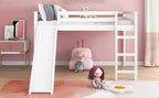 Loft Bed with Slide, Multifunctional Design, Full (White)