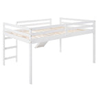 Loft Bed with Slide, Multifunctional Design, Full (White)