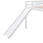 Loft Bed with Slide, Multifunctional Design, Full (White)