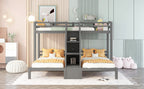 Twin Over Twin Bunk Bed with Built-in Staircase and Storage Drawer