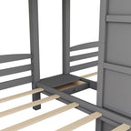 Twin Over Twin Bunk Bed with Built-in Staircase and Storage Drawer