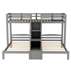 Twin Over Twin Bunk Bed with Built-in Staircase and Storage Drawer