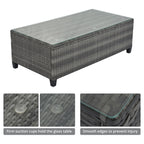 8-Pieces Outdoor Wicker Round Sofa Set