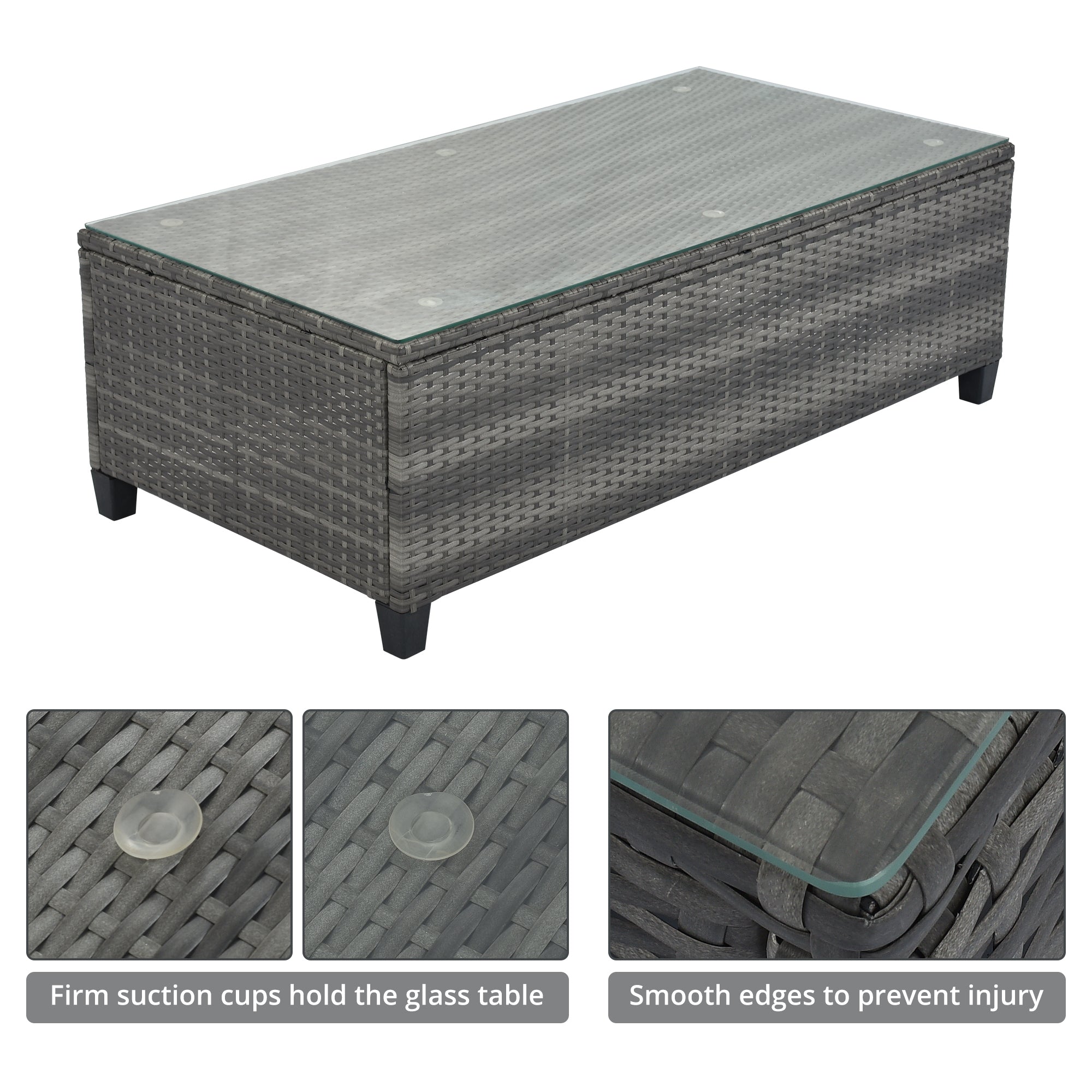 8-Pieces Outdoor Wicker Round Sofa Set