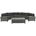 8-Pieces Outdoor Wicker Round Sofa Set