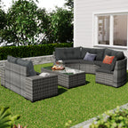 8-Pieces Outdoor Wicker Round Sofa Set