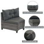 8-Pieces Outdoor Wicker Round Sofa Set