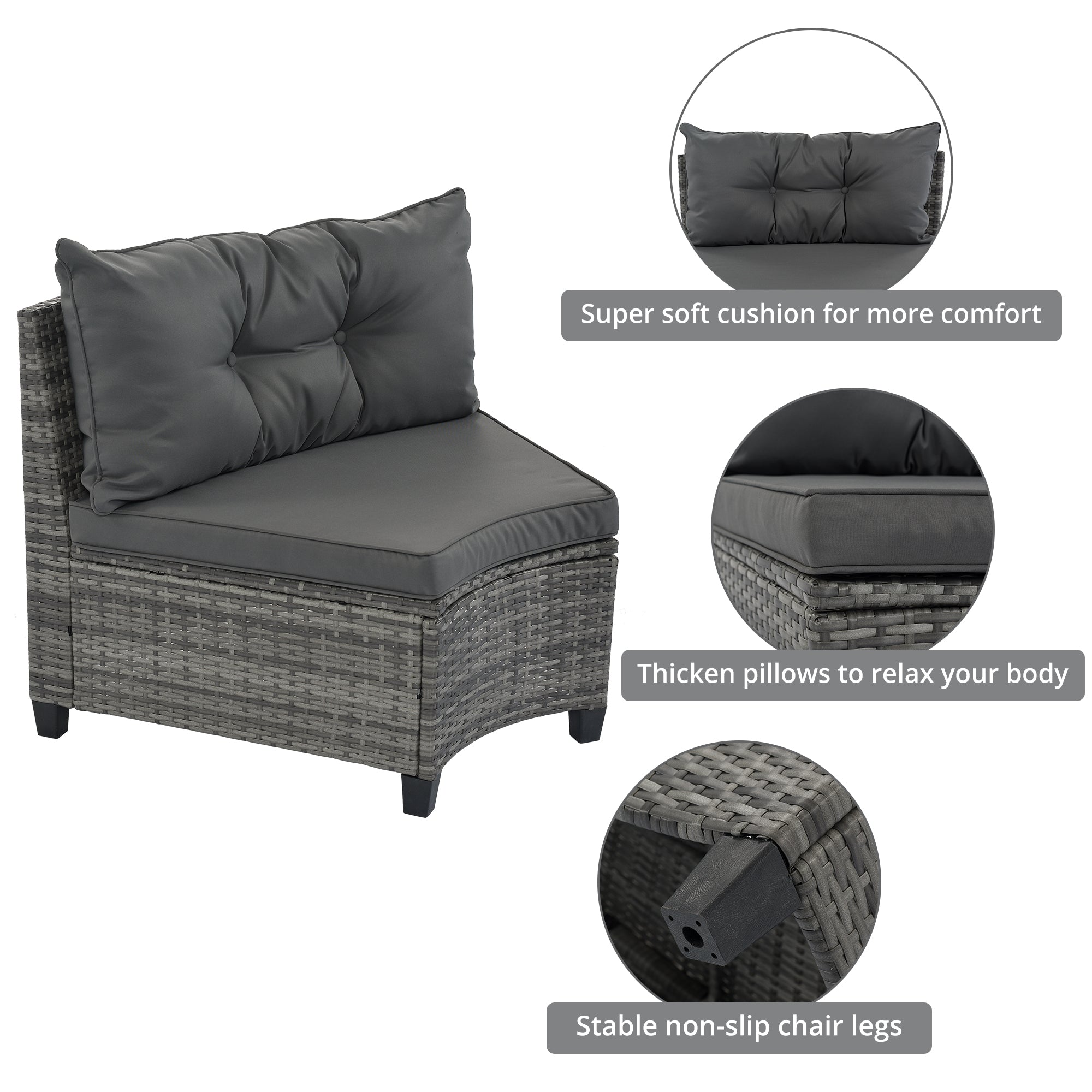 8-Pieces Outdoor Wicker Round Sofa Set