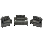 8-Pieces Outdoor Wicker Round Sofa Set