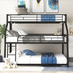 Twin XL/Full XL/Queen Triple Bunk Bed with Long and Short Ladder