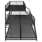 Twin XL/Full XL/Queen Triple Bunk Bed with Long and Short Ladder