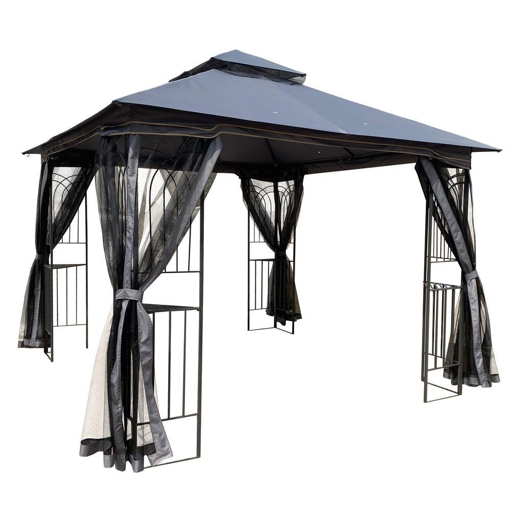 10x10 Outdoor Patio Gazebo Tent with Ventilated Double Roof