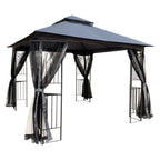 10x10 Outdoor Patio Gazebo Tent with Ventilated Double Roof