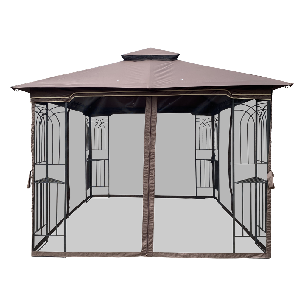 10x10 Outdoor Patio Gazebo Canopy Tent with Ventilated Double Roof