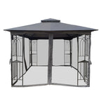 10x10 Outdoor Patio Gazebo Tent with Ventilated Double Roof