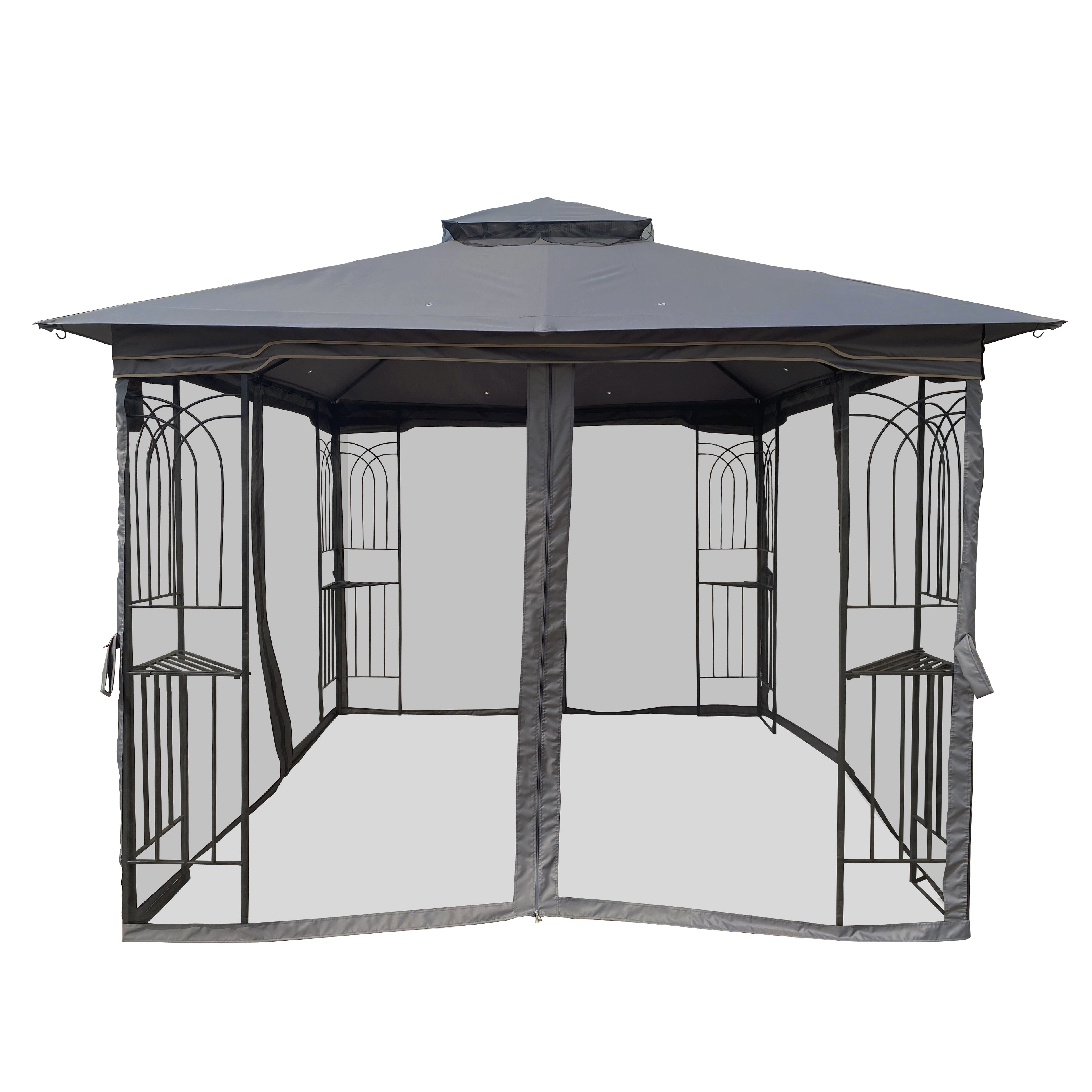10x10 Outdoor Patio Gazebo Tent with Ventilated Double Roof