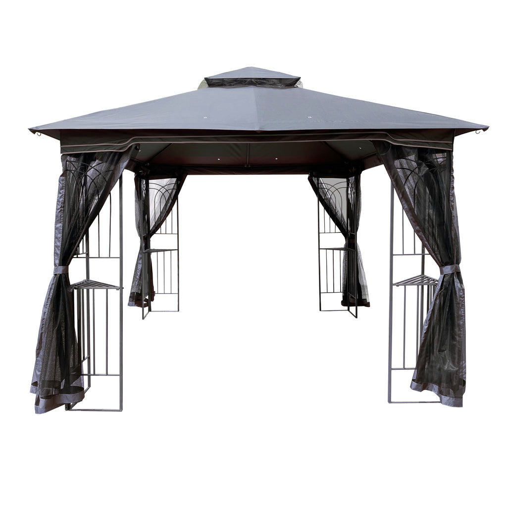 10x10 Outdoor Patio Gazebo Tent with Ventilated Double Roof