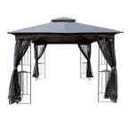 10x10 Outdoor Patio Gazebo Tent with Ventilated Double Roof