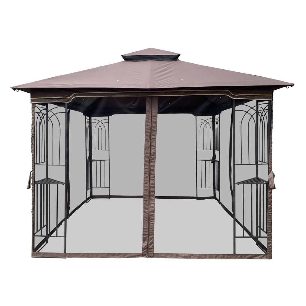 10x10 Outdoor Patio Gazebo Canopy Tent with Ventilated Double Roof