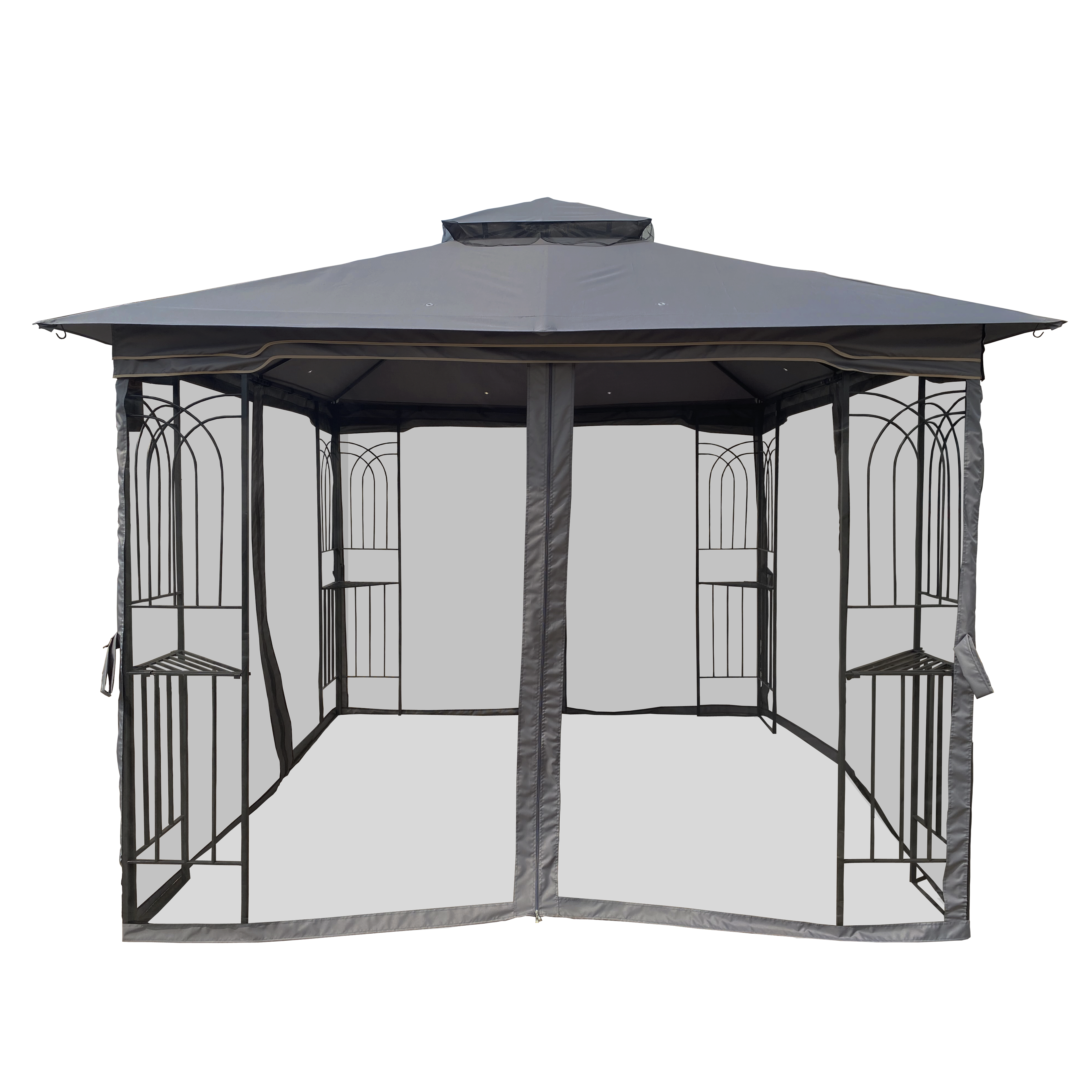 10x10 Outdoor Patio Gazebo Tent with Ventilated Double Roof