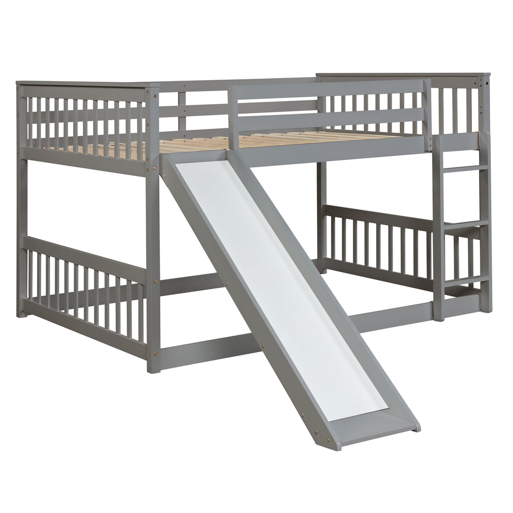 Full Over Full Bunk Bed with Slide and Ladder