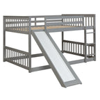 Full Over Full Bunk Bed with Slide and Ladder