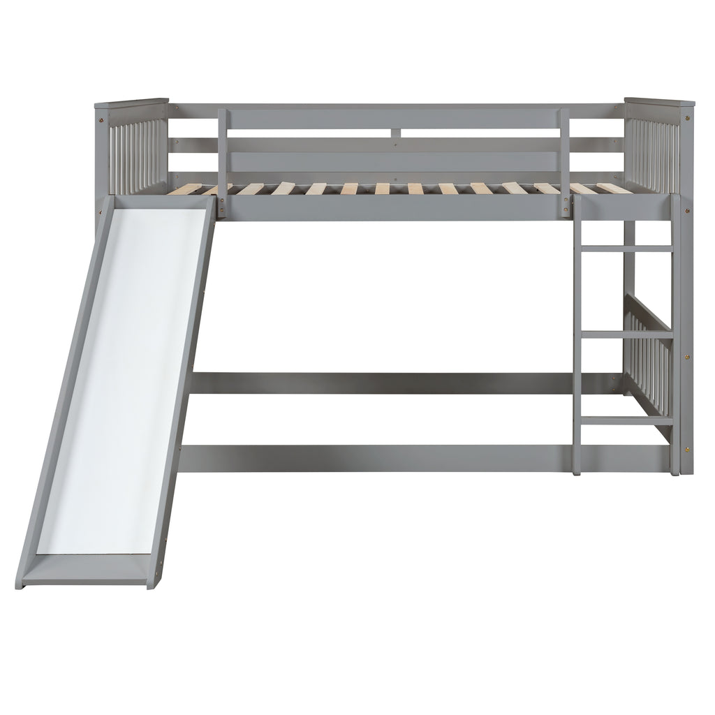 Full Over Full Bunk Bed with Slide and Ladder