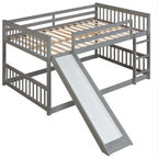 Full Over Full Bunk Bed with Slide and Ladder