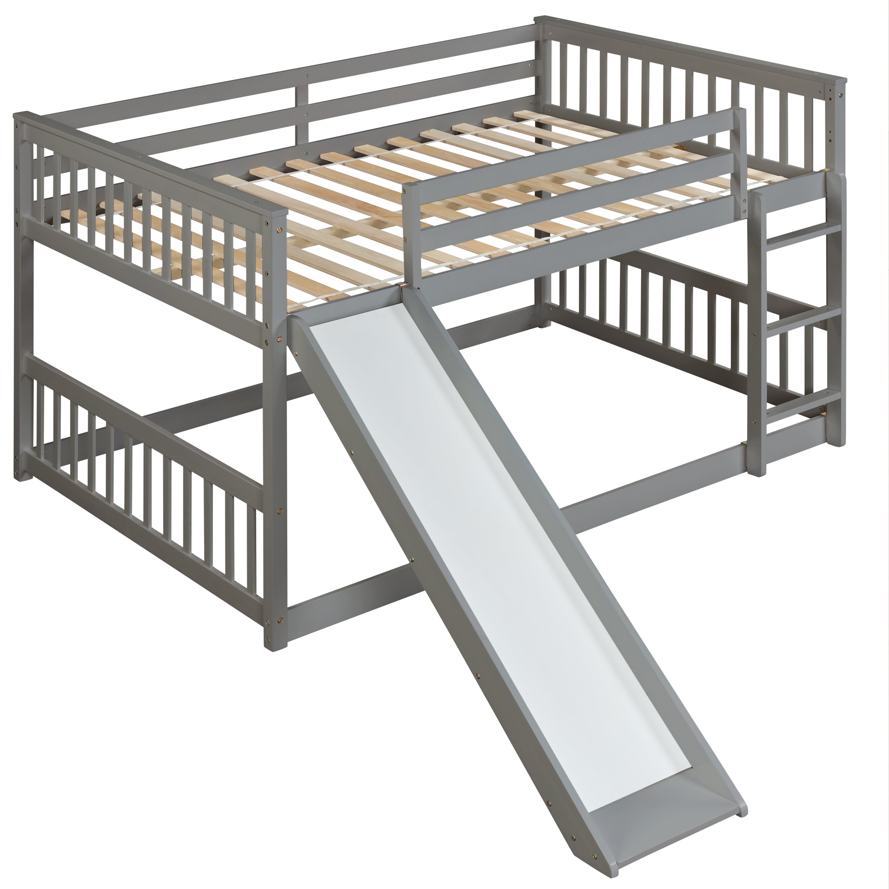 Full Over Full Bunk Bed with Slide and Ladder