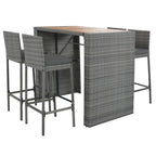 GO 5-Pieces Outdoor Patio Wicker Bar Set
