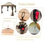 Outdoor 11x11 Ft Pop Up Gazebo Canopy With Removable Zipper Netting